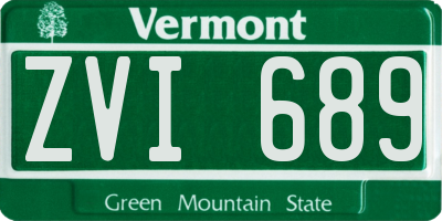 VT license plate ZVI689