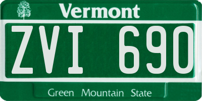 VT license plate ZVI690