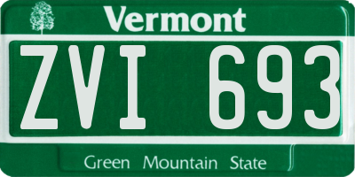 VT license plate ZVI693