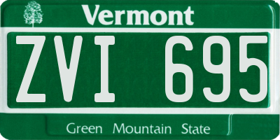 VT license plate ZVI695