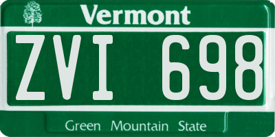 VT license plate ZVI698