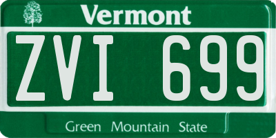 VT license plate ZVI699