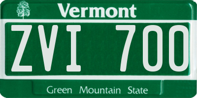 VT license plate ZVI700