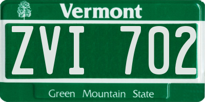 VT license plate ZVI702