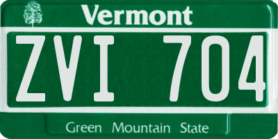 VT license plate ZVI704
