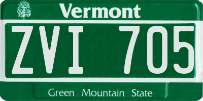 VT license plate ZVI705