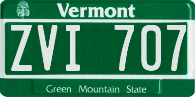 VT license plate ZVI707