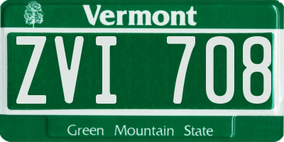 VT license plate ZVI708