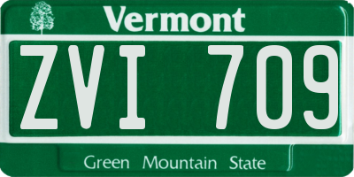 VT license plate ZVI709