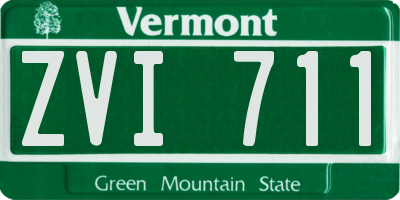 VT license plate ZVI711