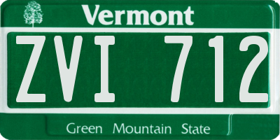 VT license plate ZVI712