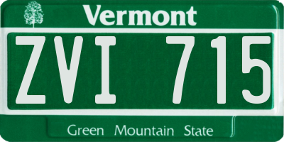 VT license plate ZVI715