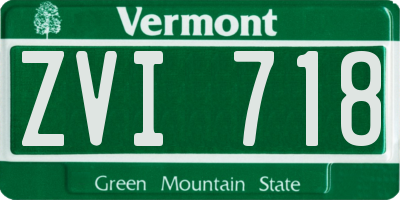 VT license plate ZVI718