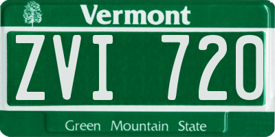 VT license plate ZVI720