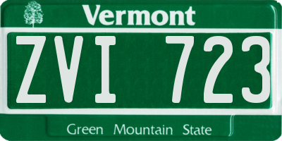 VT license plate ZVI723