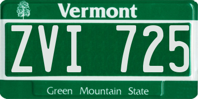 VT license plate ZVI725