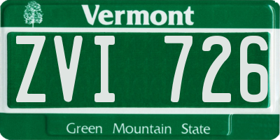 VT license plate ZVI726