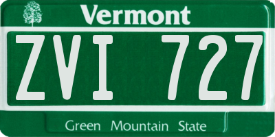 VT license plate ZVI727