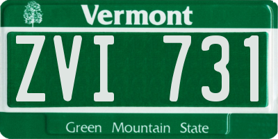 VT license plate ZVI731