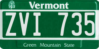 VT license plate ZVI735