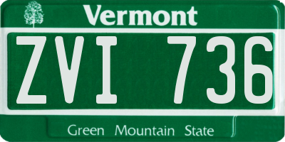 VT license plate ZVI736