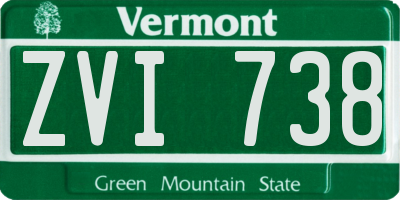 VT license plate ZVI738