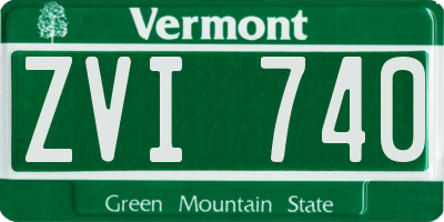 VT license plate ZVI740