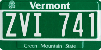 VT license plate ZVI741