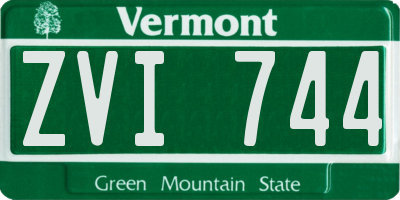 VT license plate ZVI744