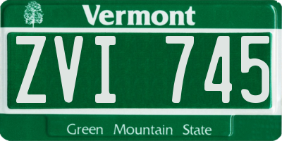 VT license plate ZVI745