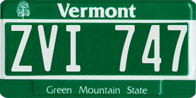 VT license plate ZVI747