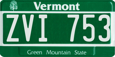 VT license plate ZVI753