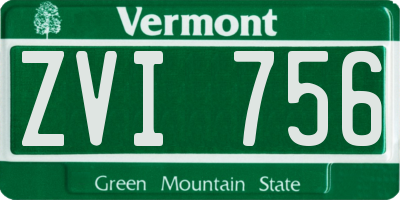 VT license plate ZVI756