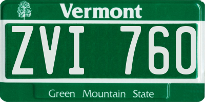 VT license plate ZVI760