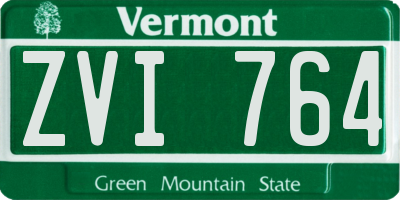 VT license plate ZVI764