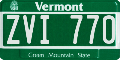 VT license plate ZVI770
