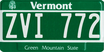VT license plate ZVI772