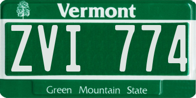 VT license plate ZVI774
