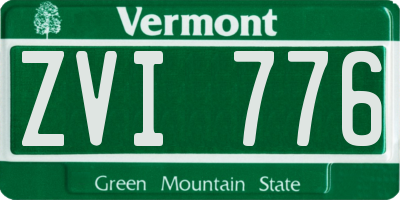 VT license plate ZVI776