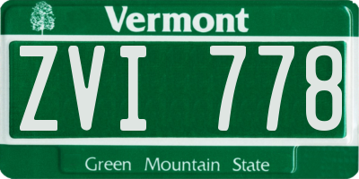 VT license plate ZVI778
