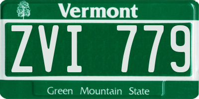 VT license plate ZVI779