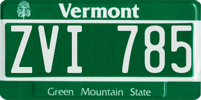 VT license plate ZVI785