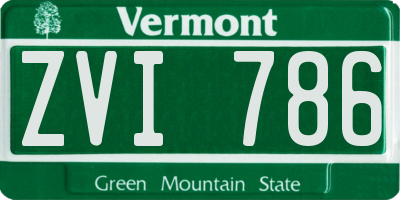 VT license plate ZVI786