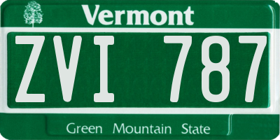 VT license plate ZVI787