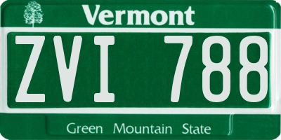 VT license plate ZVI788