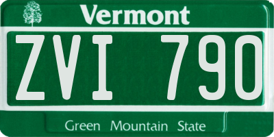 VT license plate ZVI790