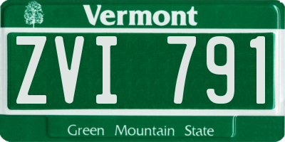 VT license plate ZVI791