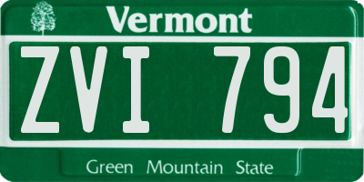 VT license plate ZVI794