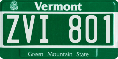 VT license plate ZVI801