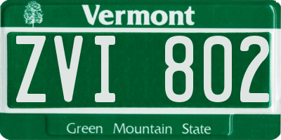 VT license plate ZVI802
